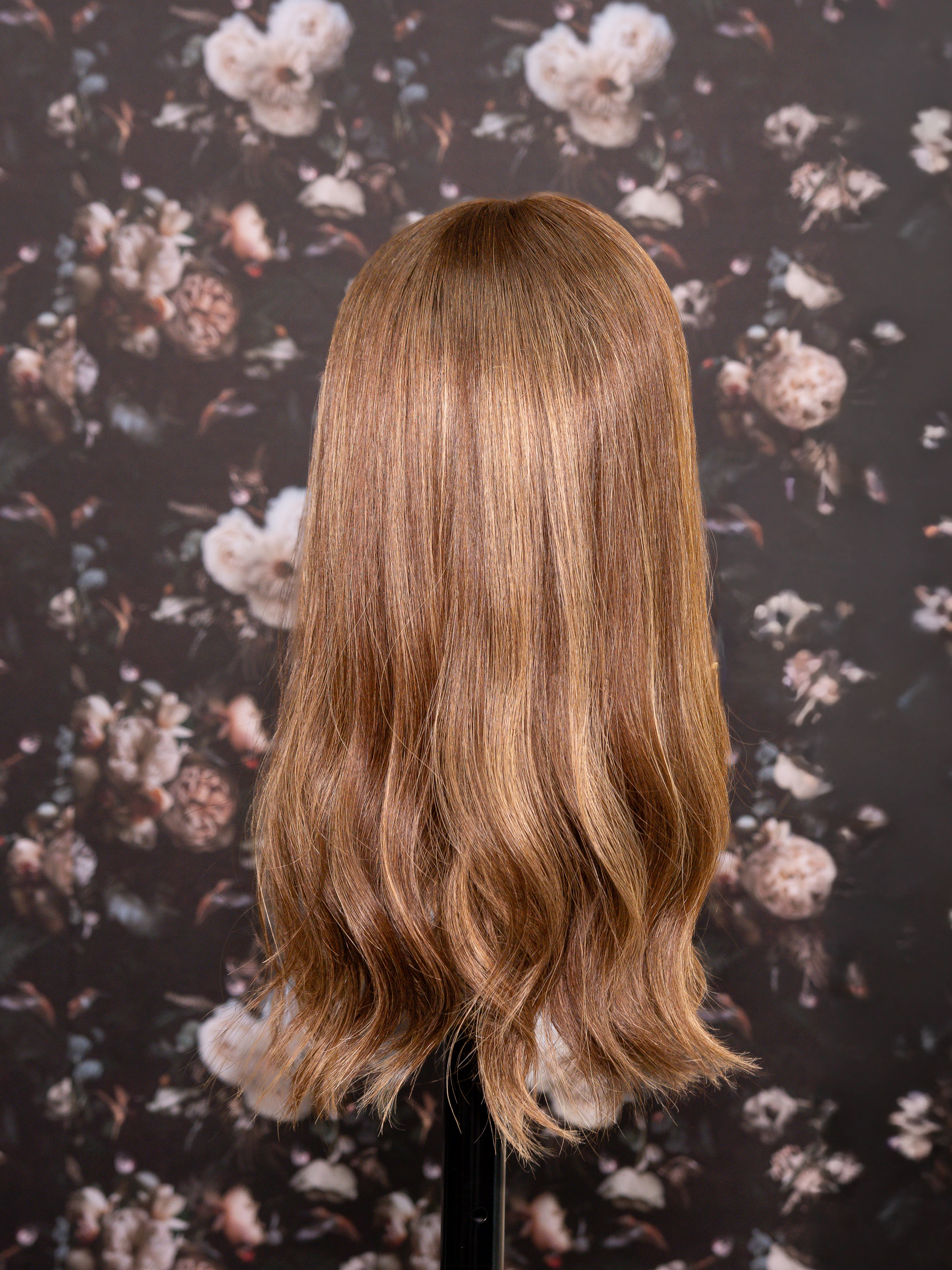 Brunette wig mannequin head